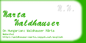 marta waldhauser business card